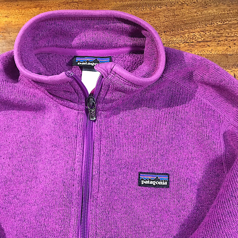 Patagonia fleece jacket, plum, size M